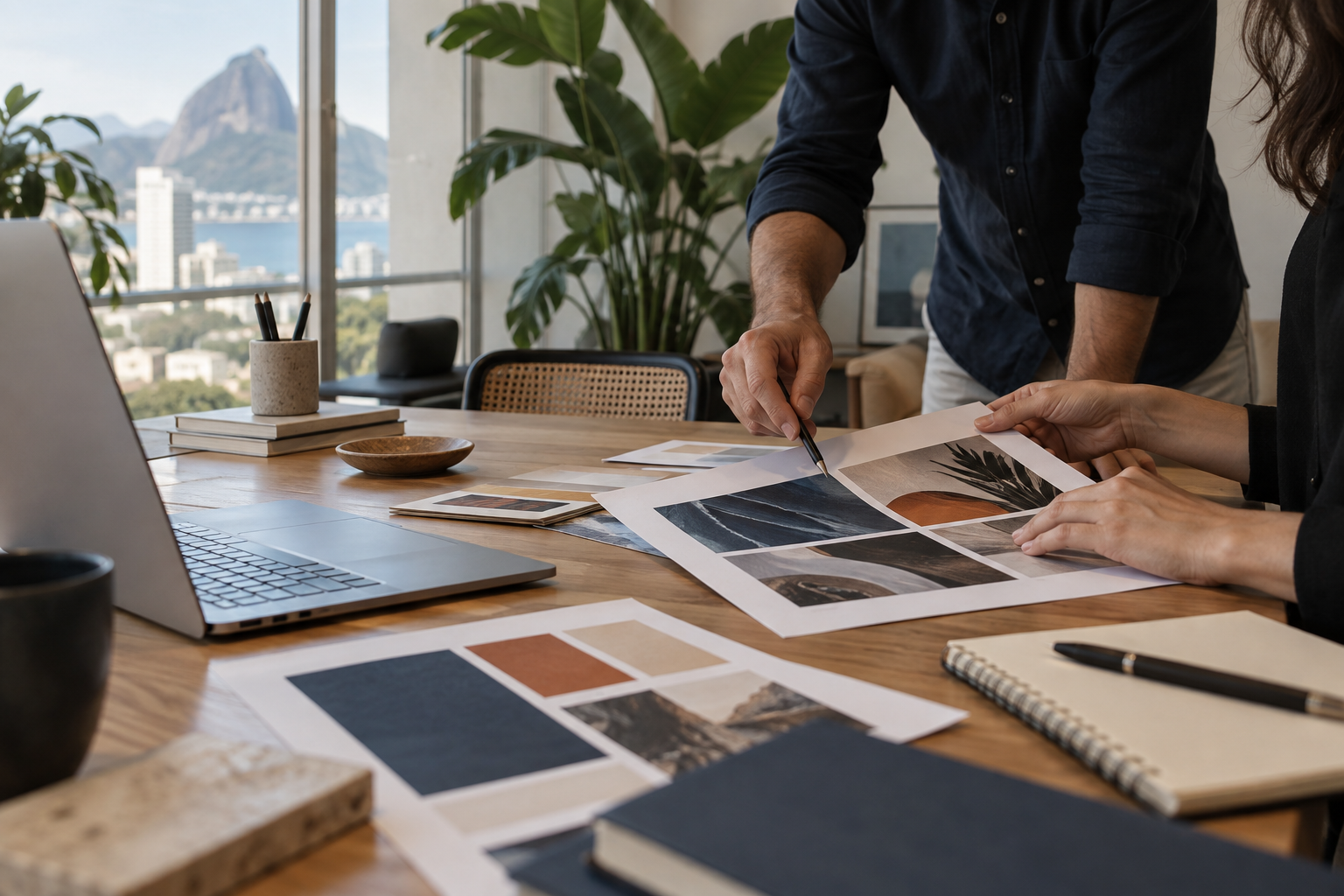 Design materials on a studio desk — illustrative image